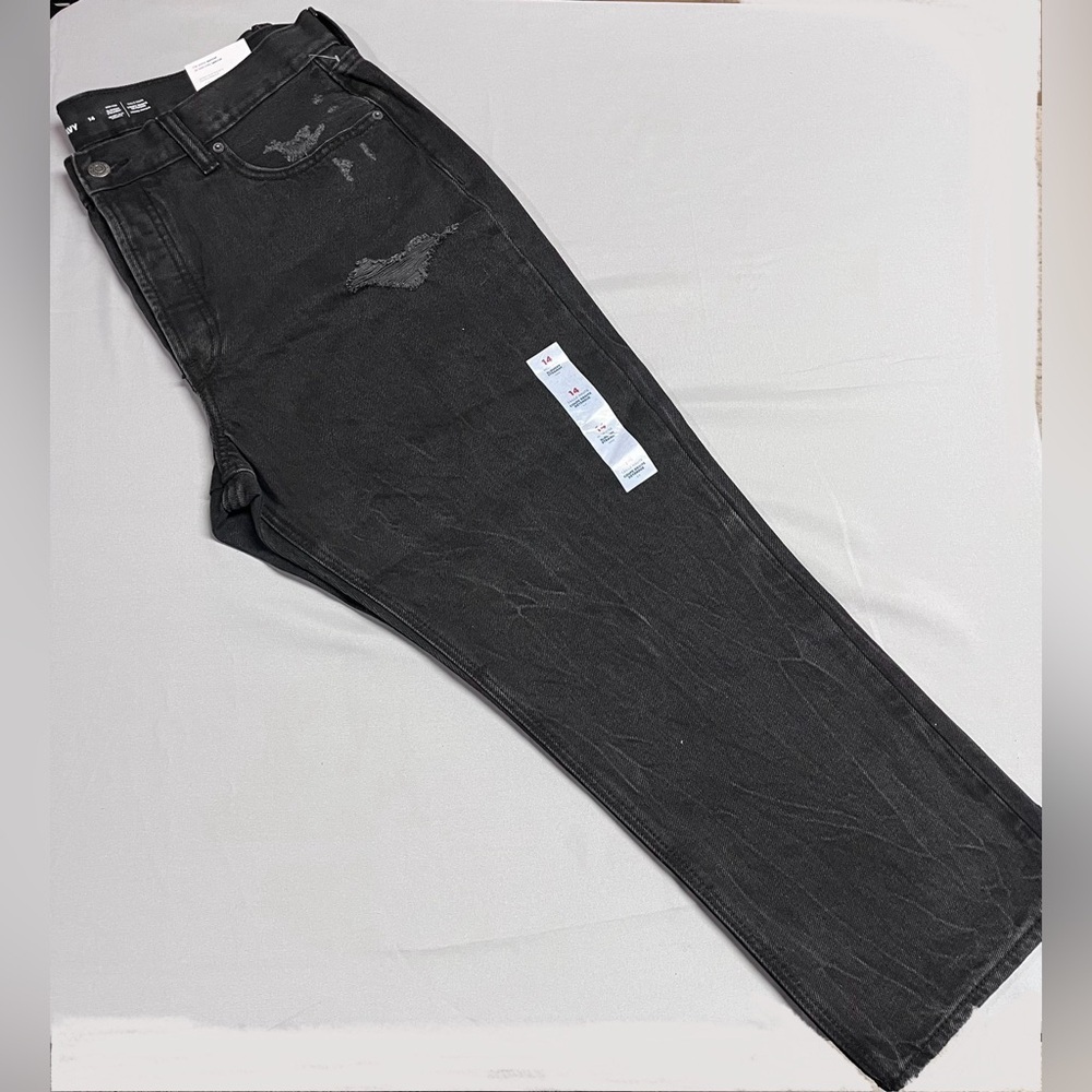 Old Navy Slouchy Straight High Rise Black Jeans Size 14 . NWT - Picture 2 of 10